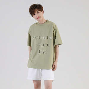 T-shirt col rond pour homme en coton peigné de haute qualité 180-240 GSM, style vintage délavé, uni, idéal pour l'été, vente en gros - Product Image 3