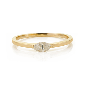 Factory Custom Design Marquise Cut Diamond K14 Real Yellow Gold <b>Stacking</b> Tiny Engagement <b>Ring</b> Proposal Jewelry Gift For Her - Product Image 1