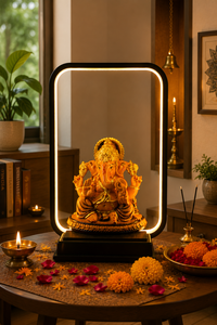 <b>Framed</b> Art Deco Resin Lord Ganesha Statue Handmade Religious Decor for Tabletop Diwali Display Traditional Figurine - Product Image 3