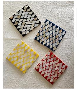 Posavasos de MDF con incrustaciones de nácar de último diseño, posavasos de nácar, manteles individuales, posavasos con incrustaciones de nácar, precio competitivo bajo - Product Image 5