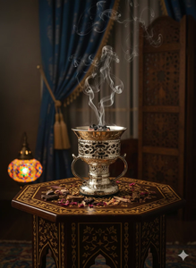 Elegant Arabic <b>Oud</b> <b>Bakhoor</b> Incense Burner for Religious Home Aromatherapy and Middle Eastern Interior Eco-Friendly Design - Product Image 2