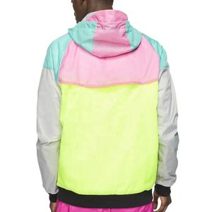 Wholesale Custom Color <b>Block</b> Men's Lightweight Windproof Hooded Jacket Streetwear Waterproof Outdoor Sport Windbreaker Coat - Product Image 2