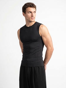 Men's <b>Black</b> Compression <b>Tank</b> <b>Top</b> O-Neck Sleeveless Gym Wear Active Wear Breathable <b>Knitted</b> Solid Color Slim Fit - Product Image 5