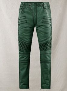 กางเกงหนังสีเขียวไหม้สไตล์เอาท์โลว์ - Product Image 1