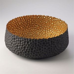 Cuenco de lujo de latón dorado martillado con base, centro de mesa decorativo de metal, cuencos con pedestal para frutas, aperitivos, decoración para bodas y el hogar - Product Image 3