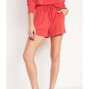 Shorts de jogging décontractés pour femme, style vintage, en coton et molleton délavé à l'acide, avec cordon de serrage et taille haute, pour le streetwear et la mode - Product Image 2