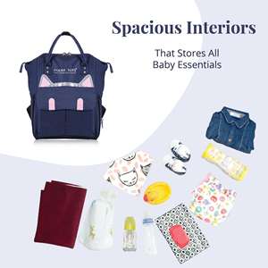 Elegante mochila de maternidad estilo gato madres-azul - Product Image 2