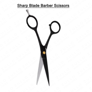 Ciseaux de barbier professionnels en acier à haute teneur en carbone, revêtement noir, avec logo personnalisé - Product Image 4