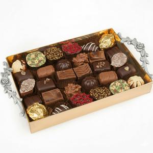 Plateau de service luxueux en or martelé pour chocolats, bonbons et desserts, idéal pour les fêtes et événements, à prix raisonnable - Product Image 2