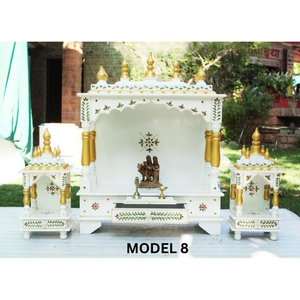 Pujari mural hindou Pooja Mandir de grande taille en bois fabriqué à la main pour la maison ou le temple - Product Image 2