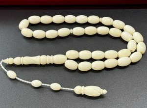 Tasbih de qualité supérieure, 100 perles, chapelet de prière en os de buffle, Misbaha Subha pour musulmans, perles de prière islamiques naturelles à bas prix - Product Image 4
