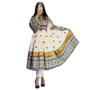 Latest Fashion Afghan Kuchi Breathable Embroidery Pleat Satin <b>Ruffles</b> Pattern Modest Maxi Evening <b>Dresses</b> Afghan Kuchi <b>Dress</b> - Product Image 1