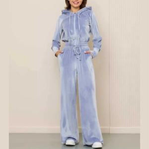 Custom Body Velvet Jogging Tracksuit Y2K Womens Clothing Embroidery <b>Patch</b> Logo Velour <b>Jacket</b> and Tall Girl Pants Two Piece Sets - Product Image 4