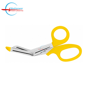 Tijeras para vendajes médicos, tijeras universales con punta puntiaguda para uso en primeros auxilios |   Tijeras de Enfermería de 5.5 Pulgadas con Mango Rojo - Product Image 2