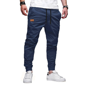 Pantalones Jogger Cargo Azul Marino para Hombre, Pantalones Casuales Ligeros con Bolsillos Laterales y Dobladillo Elástico - Product Image 1