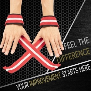 OEM Custom Made Double Stripe Weightlifting Wrist Wrap Cotton <b>Webbing</b> Elastic <b>Strap</b> Adjustable High Stretch Strength Training - Product Image 5