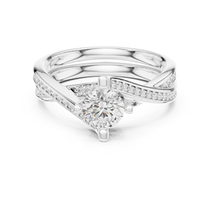 แหวนเพชรทรงกลมทองคำ 14K สำหรับผู้หญิง |   ของขวัญวันครบรอบ |   เพชรที่เพิ่งเพาะเลี้ยง - Product Image 2