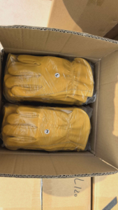 Gants de conduite en cuir de porc jaune respirants, gants de travail en cuir - Product Image 6