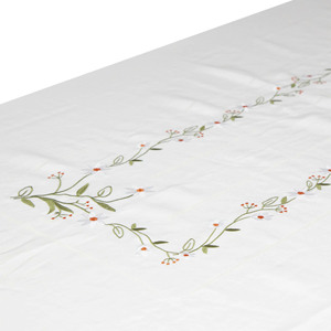 Wholesale Customized Hemstitch Modern Multi-Shape Plant Embossed Cotton Embroidered Florals Durable Washable Full Sizes - Product Image 3