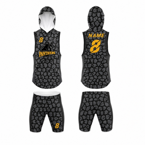 Uniforme de Fútbol Americano 7v7 con Capucha y Estampado de Leopardo, Personalizado con Logotipo Sublimado, Compresión para Hombre, Secado Rápido, para Adultos - Product Image 1