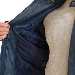 Fabricante de Ropa Personalizada, Chaqueta Acolchada de Cuero para Hombre, Chaqueta de Invierno con Relleno de Cuero - Product Image 3