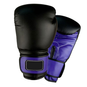 Gants de boxe en PU violet et noir avec fermeture Velcro, sangle de poignet réglable pour l'entraînement, unisexe, 14 ans et plus, professionnels pour hommes. - Product Image 1