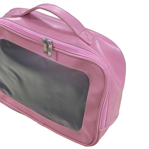 PU Leather and Transparent PVC Plastic Traditional Cosmetic Bag Makeup Organizer Travel Beauty <b>Case</b> - Product Image 5