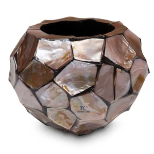 Vase de fleur en fibre de verre de coquille de mer marron en pays-bas/fournisseur de Vase en nacre - Product Image 2