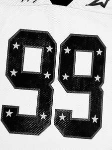 T-shirt d'été décontracté à col en V et manches courtes pour femme, motif graphique, style streetwear américain, maillot de football américain blanc - Product Image 5