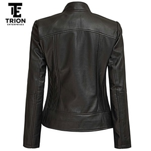 Chaqueta de cuero genuino original para mujer, transpirable, impermeable, ecológica, con cierre de cremallera, chaqueta de cuero para mujer en venta. - Product Image 6