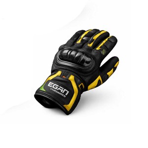 Gants de moto en cuir PU avec logo personnalisé, pour course moto, cyclisme, doigts entiers, fermeture à cordon, extensibles, respirants, durables, OEM - Product Image 2