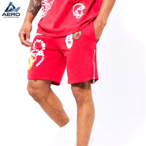 Ensemble de t-shirt et short pour homme de haute qualité, manches courtes, rouge, été, imprimé graphique, tissu épais, streetwear unisexe - Product Image 4