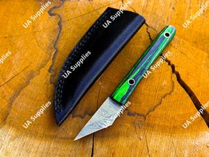 มีดคิริดาชิขนาดเล็กคมกริบ พรีเมียม ใบมีดคงที่ ขนาด 2 นิ้ว เหล็กดามัสกัส ใช้พกพาได้ตามกฎหมาย มีดอเนกประสงค์ EDC - Product Image 6