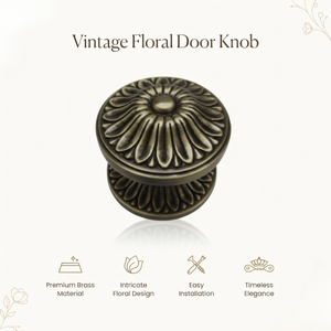 Pomo de Puerta de Latón Macizo de Alta Resistencia con Acabado Antiguo |   Manijas Clásicas Vintage para Puertas Principales y Hogar - Product Image 2