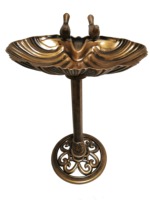Bain d'oiseaux métallique de luxe moderne de qualité supérieure, utilisable en intérieur/extérieur, une touche intemporelle pour votre jardin qui ne passe jamais de la mode