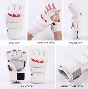 Guantes de Entrenamiento de Artes Marciales y Boxeo Unisex, Ajustables con Cierre de Velcro, de Cuero Sintético Impermeable, Profesionales - Product Image 5
