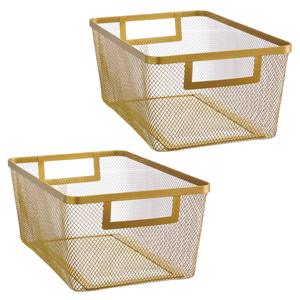 Panier de rangement en métal moderne et élégant, organisateur durable pour le salon - Product Image 1