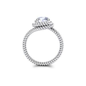 Bague en argent sterling 925 pour femme avec halo de diamants moissanite taille ronde, cadeau de fiançailles - Product Image 3