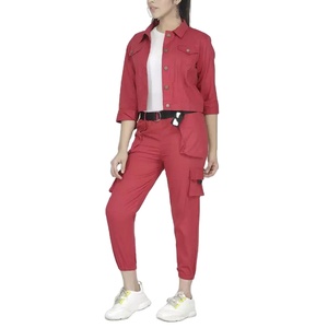 ชุดเสื้อผ้าสตรีเสื้อแจ็กเก็ตผ้ายีนส์แบบเข้าคู่ชุดเซ็ตยีนส์คาร์โก้2ชิ้นสำหรับ Women2026 - Product Image 5