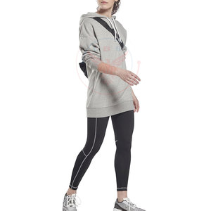 Ventes en gros de sweats à capuche surdimensionnés décontractés d'hiver pour femmes, design personnalisé, haute qualité, 100% coton, logo sur le devant - Product Image 3