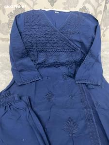 New Arrival Cotton 60*60 with Chickankari Thread work Angrakha <b>Kurti</b>-Pant Collection Woman Fashion Exporter Indian Supplier - Product Image 3