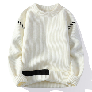 Autumn Winter Breathable Men <b>Knitted</b> Sweaters Long Sleeve Letter <b>Pattern</b> Pullovers Fashionable Warm Knitwear Casual Wear 100% - Product Image 3