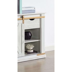 Consolle Rustica Bianca Anticata con Dettagli Dorati, 1 Pezzo, con Cassetto Contenitore, Tavolino da Divano per Arredamento Soggiorno - Product Image 5