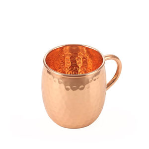 Mug en cuivre artisanal, mug à bière Moscow Mule brillant, martelé à la main - Product Image 3