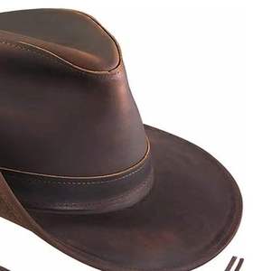 Chapeau de cowboy en cuir pour l'équitation, ajustement réglable, haute qualité, équestre, décontracté, unisexe, rayé, été - Product Image 2