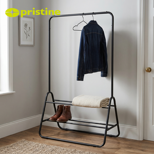 Perchero Metálico Moderno con 1 Estante, Mueble de Almacenamiento Independiente para Entrada, Sala de Estar y Dormitorio - Product Image 3