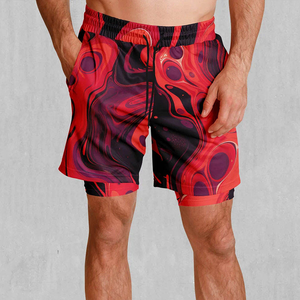 Pantalones Cortos Deportivos de Malla Sublimados para Hombre, con Cordón Ajustable, de Secado Rápido - Product Image 1