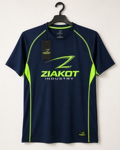 เสื้อยืด ZIAKOT รุ่นใหม่ ดีไซน์พิเศษสำหรับผู้ชาย สีฟ้าอ่อน ขาว-ทอง สำหรับออกกำลังกาย - Product Image 4