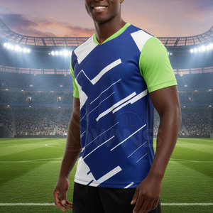 Maillot de football professionnel respirant grande taille à manches courtes, couleurs et logos personnalisables pour hommes - Product Image 4
