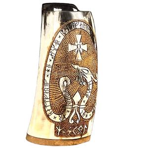 Mug en corne de buffle rustique artisanal, écologique, tasse à boire naturelle pour bar et cuisine - Product Image 1